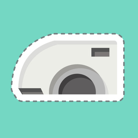 Sticker line cut Fender Car. related to Car Parts symbol. simple design editable. simple illustrationのイラスト素材