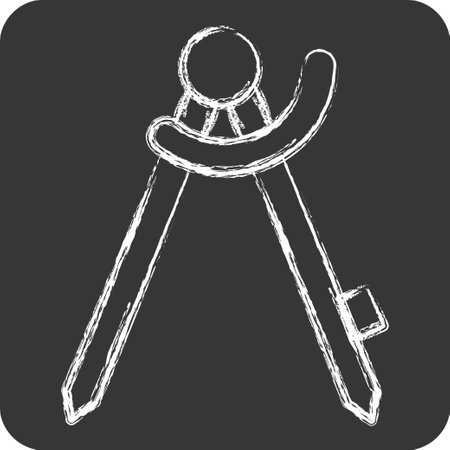 Icon Compass. related to Carpentry symbol. chalk Style. simple design editable. simple illustrationのイラスト素材