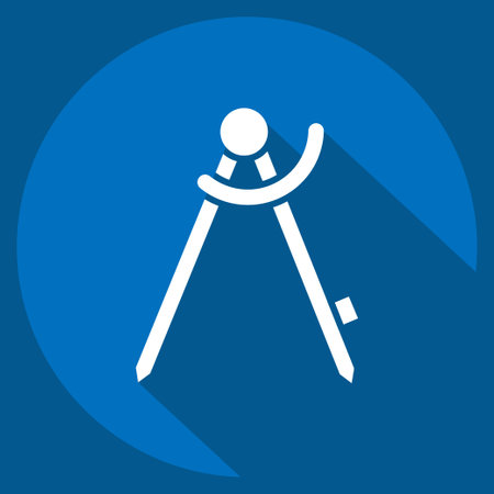Icon Compass. related to Carpentry symbol. long shadow style. simple design editable. simple illustrationのイラスト素材