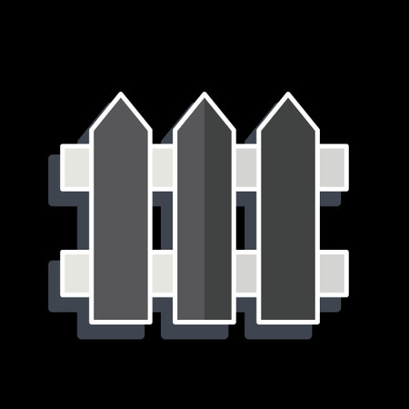 Icon Fence. related to Carpentry symbol. glossy style. simple design editable. simple illustrationのイラスト素材