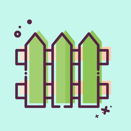 Icon Fence. related to Carpentry symbol. MBE style. simple design editable. simple illustrationのイラスト素材