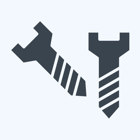 Icon Screw. related to Carpentry symbol. glyph style. simple design editable. simple illustrationのイラスト素材