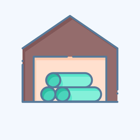 Icon Store House. related to Carpentry symbol. doodle style. simple design editable. simple illustrationのイラスト素材