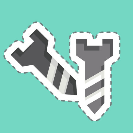 Sticker line cut Screw. related to Carpentry symbol. simple design editable. simple illustrationのイラスト素材
