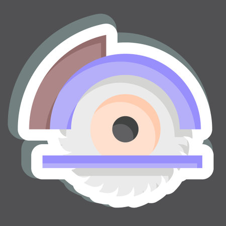 Sticker Wheel Saw. related to Carpentry symbol. simple design editable. simple illustrationのイラスト素材