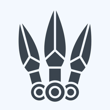 Icon Kunai. related to Ninja symbol. glyph style. simple design editable. simple illustrationのイラスト素材