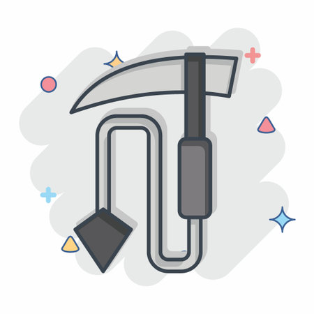 Icon Kusarigama. related to Ninja symbol. comic style. simple design editable. simple illustrationのイラスト素材