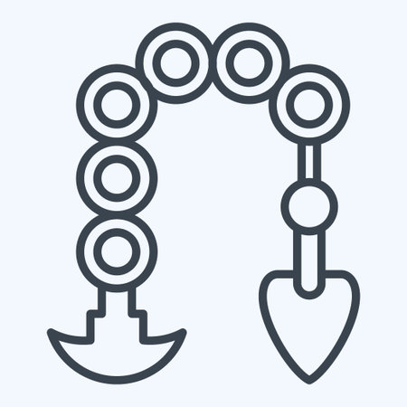 Icon Manriki Gusari. related to Ninja symbol. line style. simple design editable. simple illustrationのイラスト素材