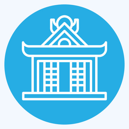 Icon Pavilion. related to Ninja symbol. blue eyes style. simple design editable. simple illustrationのイラスト素材
