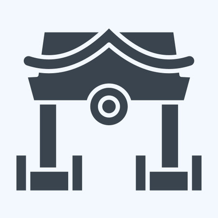 Icon Shrine. related to Ninja symbol. glyph style. simple design editable. simple illustrationのイラスト素材