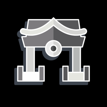 Icon Shrine. related to Ninja symbol. glossy style. simple design editable. simple illustrationのイラスト素材