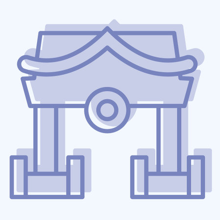 Icon Shrine. related to Ninja symbol. two tone style. simple design editable. simple illustrationのイラスト素材