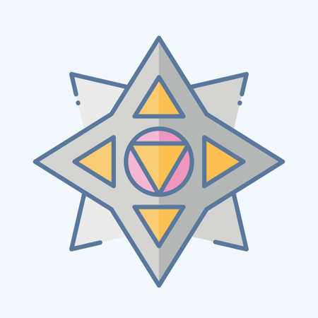 Icon Shuriken. related to Ninja symbol. doodle style. simple design editable. simple illustrationのイラスト素材