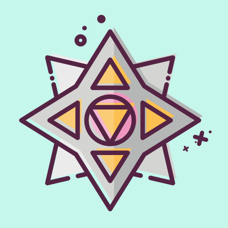 Icon Shuriken. related to Ninja symbol. MBE style. simple design editable. simple illustrationのイラスト素材