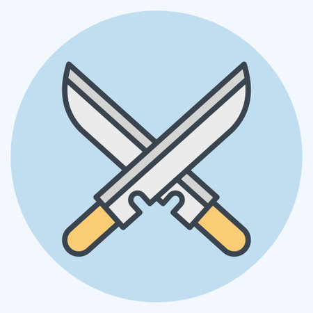 Icon Sword. related to Ninja symbol. color mate style. simple design editable. simple illustrationのイラスト素材