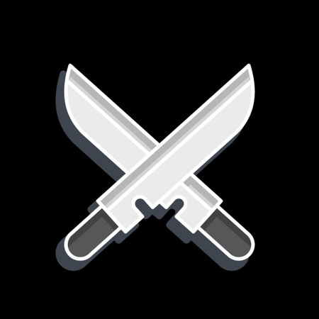 Icon Sword. related to Ninja symbol. glossy style. simple design editable. simple illustrationのイラスト素材