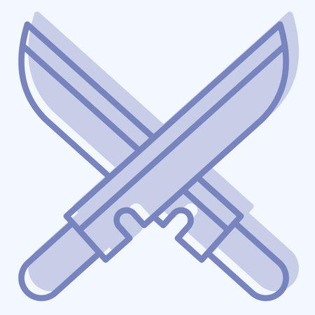 Icon Sword. related to Ninja symbol. two tone style. simple design editable. simple illustrationのイラスト素材