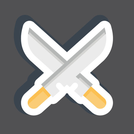 Sticker Sword. related to Ninja symbol. simple design editable. simple illustrationのイラスト素材