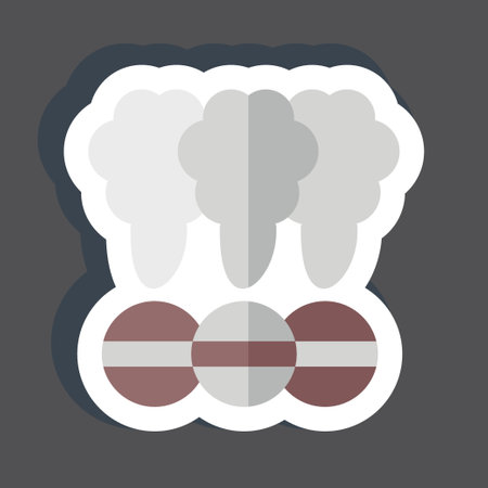 Sticker Smoke Bomb. related to Ninja symbol. simple design editable. simple illustrationのイラスト素材