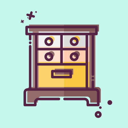 Icon Drawer. related to Vintage Decoration symbol. MBE style. simple design editable. simple illustrationのイラスト素材