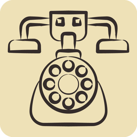 Icon Phone. related to Vintage Decoration symbol. hand drawn style. simple design editable. simple illustrationのイラスト素材