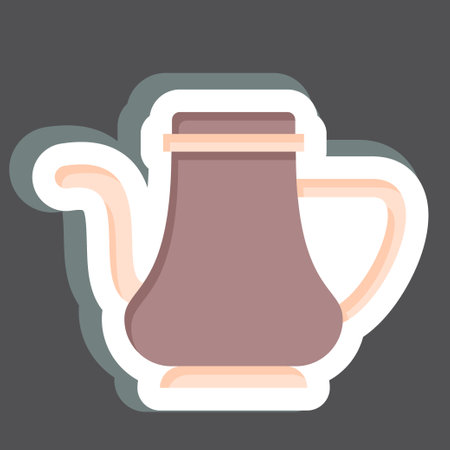 Sticker Hot pot. related to Vintage Decoration symbol. simple design editable. simple illustrationのイラスト素材