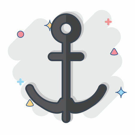 Icon Anchor. related to Sea symbol. comic style. simple design editable. simple illustrationのイラスト素材