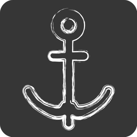 Icon Anchor. related to Sea symbol. chalk Style. simple design editable. simple illustrationのイラスト素材