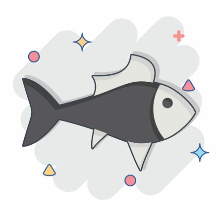Icon Guppy. related to Sea symbol. comic style. simple design editable. simple illustrationのイラスト素材