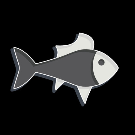Icon Guppy. related to Sea symbol. glossy style. simple design editable. simple illustrationのイラスト素材