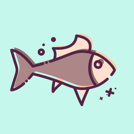 Icon Guppy. related to Sea symbol. MBE style. simple design editable. simple illustrationのイラスト素材