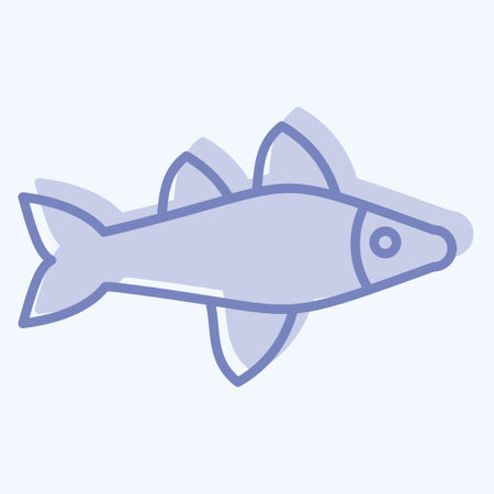Icon Fish. related to Sea symbol. two tone style. simple design editable. simple illustrationのイラスト素材