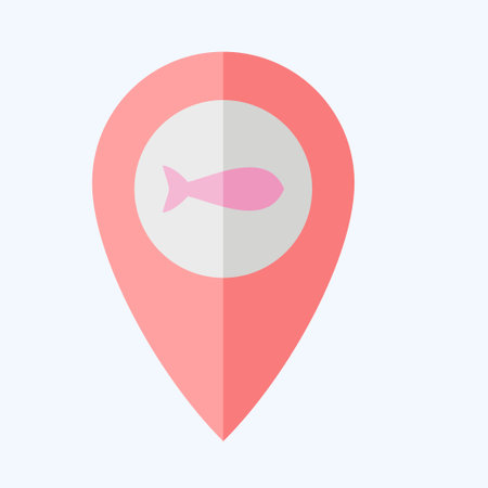 Icon Location. related to Sea symbol. flat style. simple design editable. simple illustrationのイラスト素材