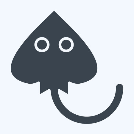 Icon Manta Ray. related to Sea symbol. glyph style. simple design editable. simple illustrationのイラスト素材