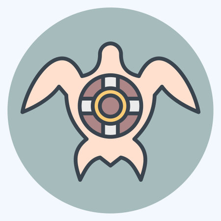 Icon Sea Turtle. related to Sea symbol. color mate style. simple design editable. simple illustrationのイラスト素材