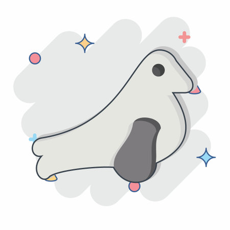 Icon Seal. related to Sea symbol. comic style. simple design editable. simple illustrationのイラスト素材