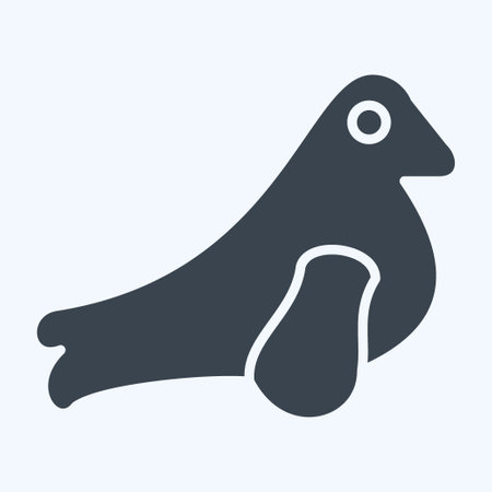 Icon Seal. related to Sea symbol. glyph style. simple design editable. simple illustrationのイラスト素材