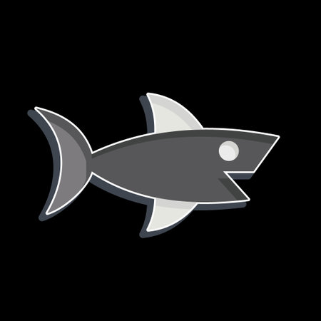 Icon Shark. related to Sea symbol. glossy style. simple design editable. simple illustrationのイラスト素材