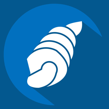 Icon Shell. related to Sea symbol. long shadow style. simple design editable. simple illustrationのイラスト素材