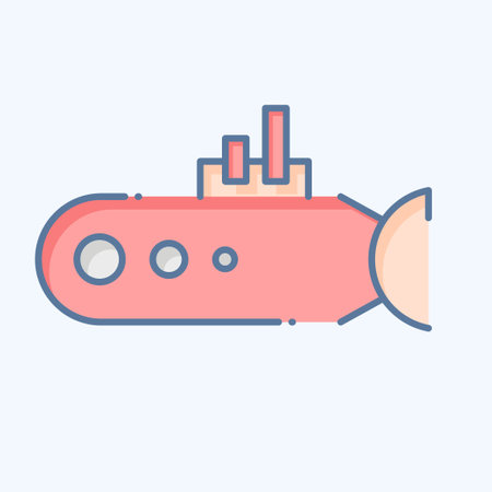 Icon Submarine. related to Sea symbol. doodle style. simple design editable. simple illustrationのイラスト素材