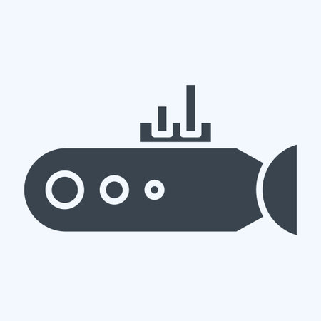 Icon Submarine. related to Sea symbol. glyph style. simple design editable. simple illustrationのイラスト素材