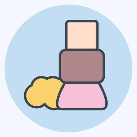 Icon Blush On. related to Cosmetic symbol. color mate style. simple design editable. simple illustrationのイラスト素材