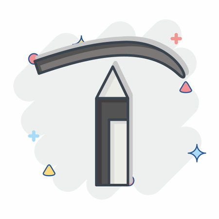 Icon Eyebrow Pencil. related to Cosmetic symbol. comic style. simple design editable. simple illustrationのイラスト素材