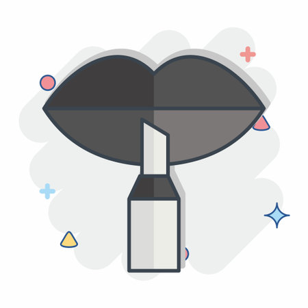 Icon Lip Liner. related to Cosmetic symbol. comic style. simple design editable. simple illustrationのイラスト素材