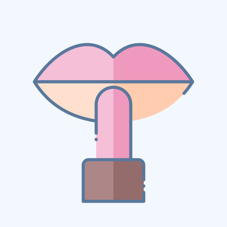 Icon Lipstick. related to Cosmetic symbol. doodle style. simple design editable. simple illustrationのイラスト素材