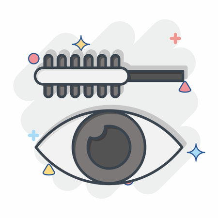 Icon Mascara. related to Cosmetic symbol. comic style. simple design editable. simple illustrationのイラスト素材