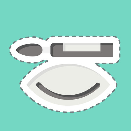 Sticker line cut Eyeliner. related to Cosmetic symbol. simple design editable. simple illustrationのイラスト素材