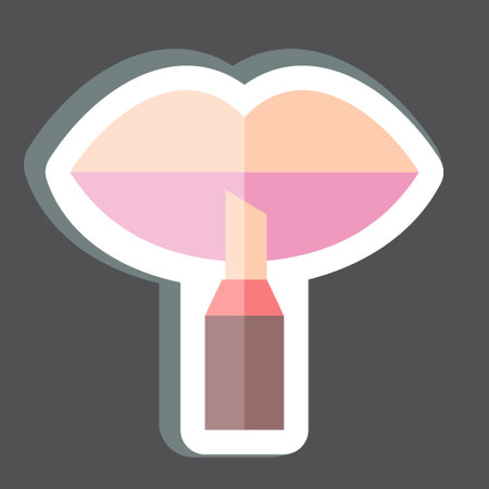 Sticker Lip Liner. related to Cosmetic symbol. simple design editable. simple illustrationのイラスト素材