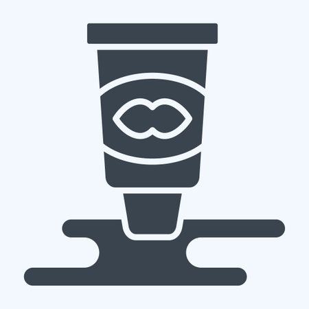 Icon Lip Gloss. related to Cosmetic symbol. glyph style. simple design editable. simple illustrationのイラスト素材