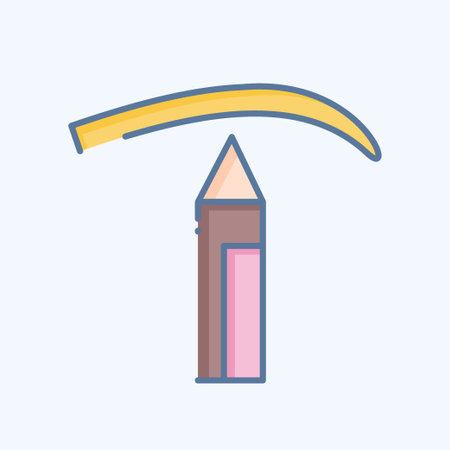 Icon Eyebrow Pencil. related to Cosmetic symbol. doodle style. simple design editable. simple illustrationのイラスト素材